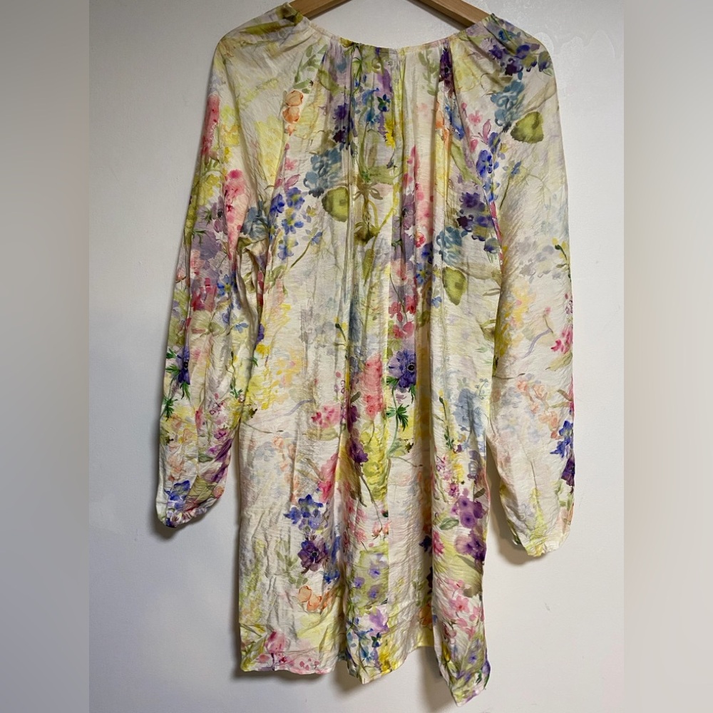 H&M Floral Long Sleeve Mini Dress – XS – LivaEco Viscose Boho Cottagecore - Picture 8 of 8